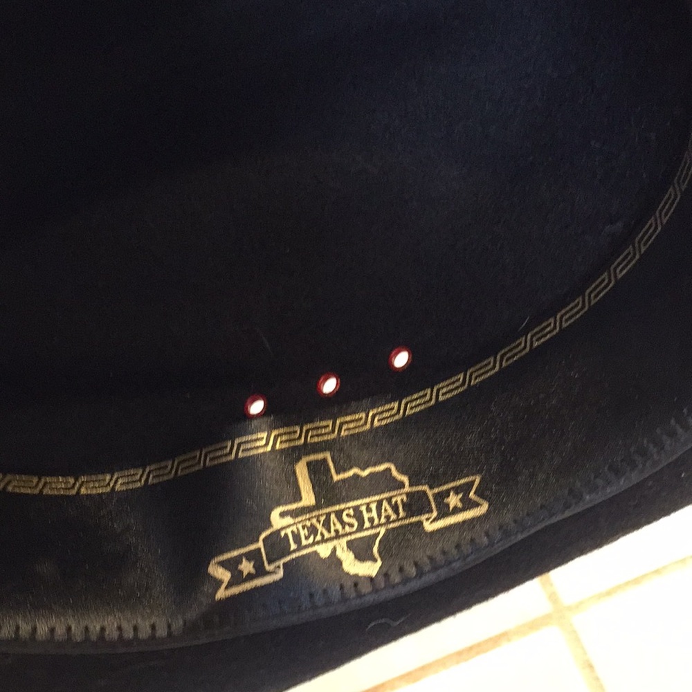 Black Texas hat Western style hat wool made in USA - Picture 6 of 9